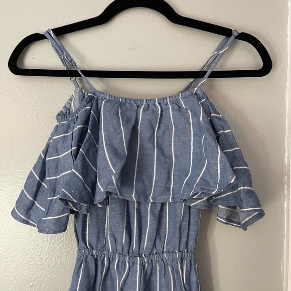 Vintage Havana Pants - Vintage Havana blue and white striped jumpsuit